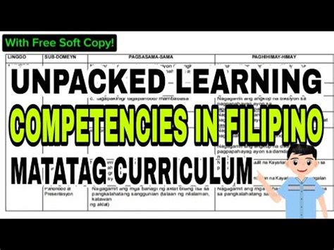 learning competencies in tagalog|Unpacked Learning Competencies in Filipino / MATATAG .